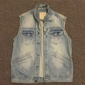 Denim Biker Vest Size 2XL